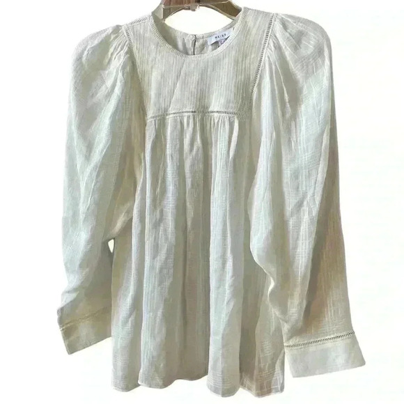 New Reiss Marcia Ladder Sheer Interest White Blouse Size 4 - Picture 7 of 13